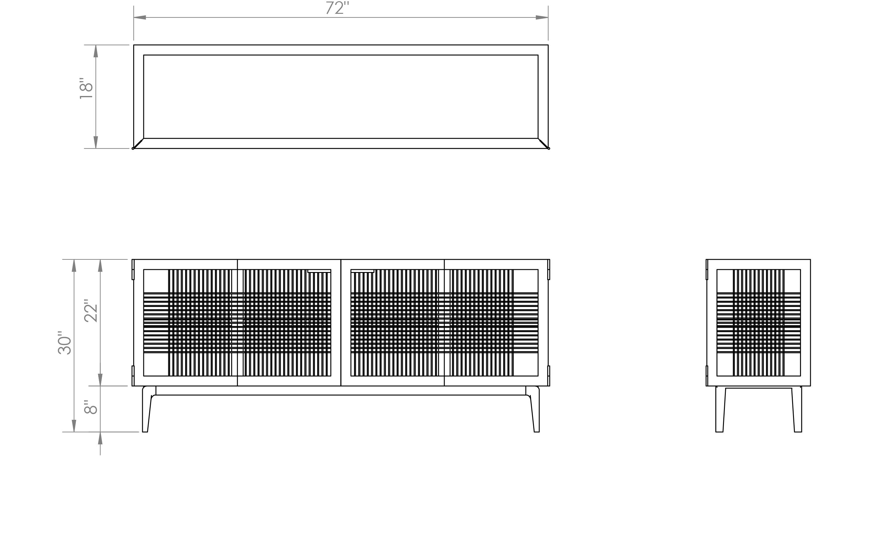 Entwine Credenza Line Drawing