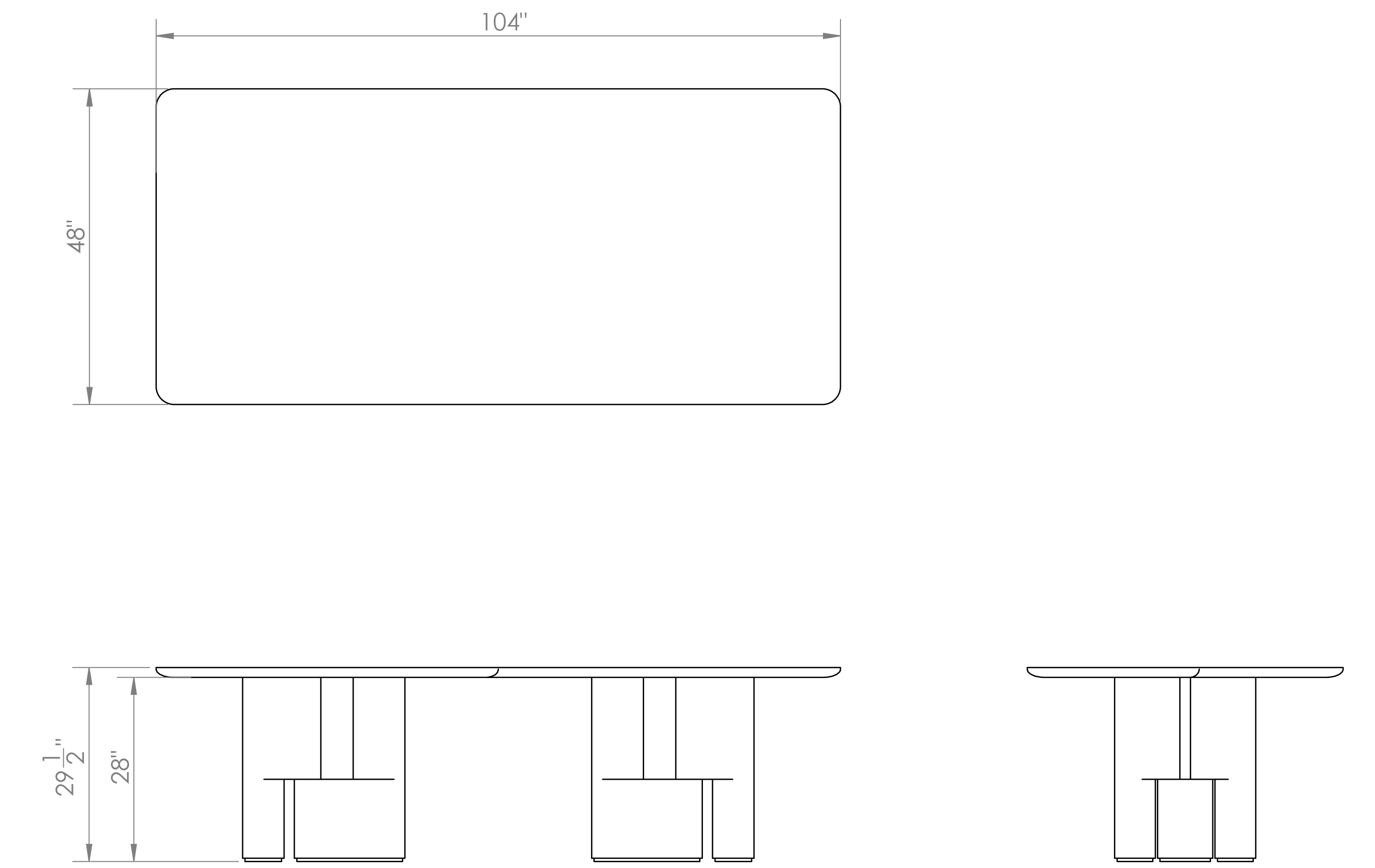 Interval Double Pedestal Table