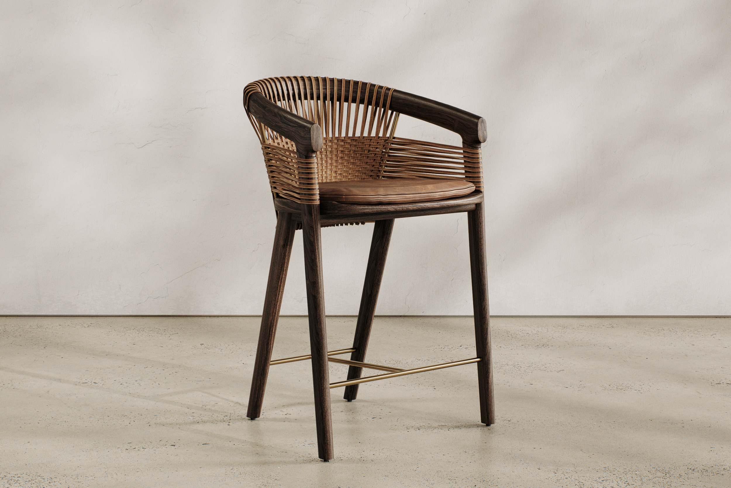 Horizontal Setup Entwine Counter Stool Front